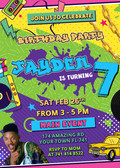 The Fresh Prince of Bel-Air Birthday Invitation