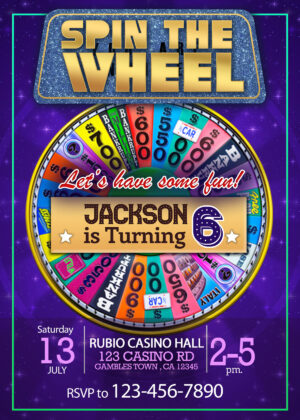 Wheel of Fortune Birthday Invitation