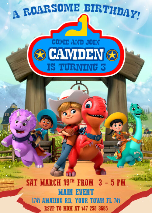 Dino Ranch Birthday Invitation