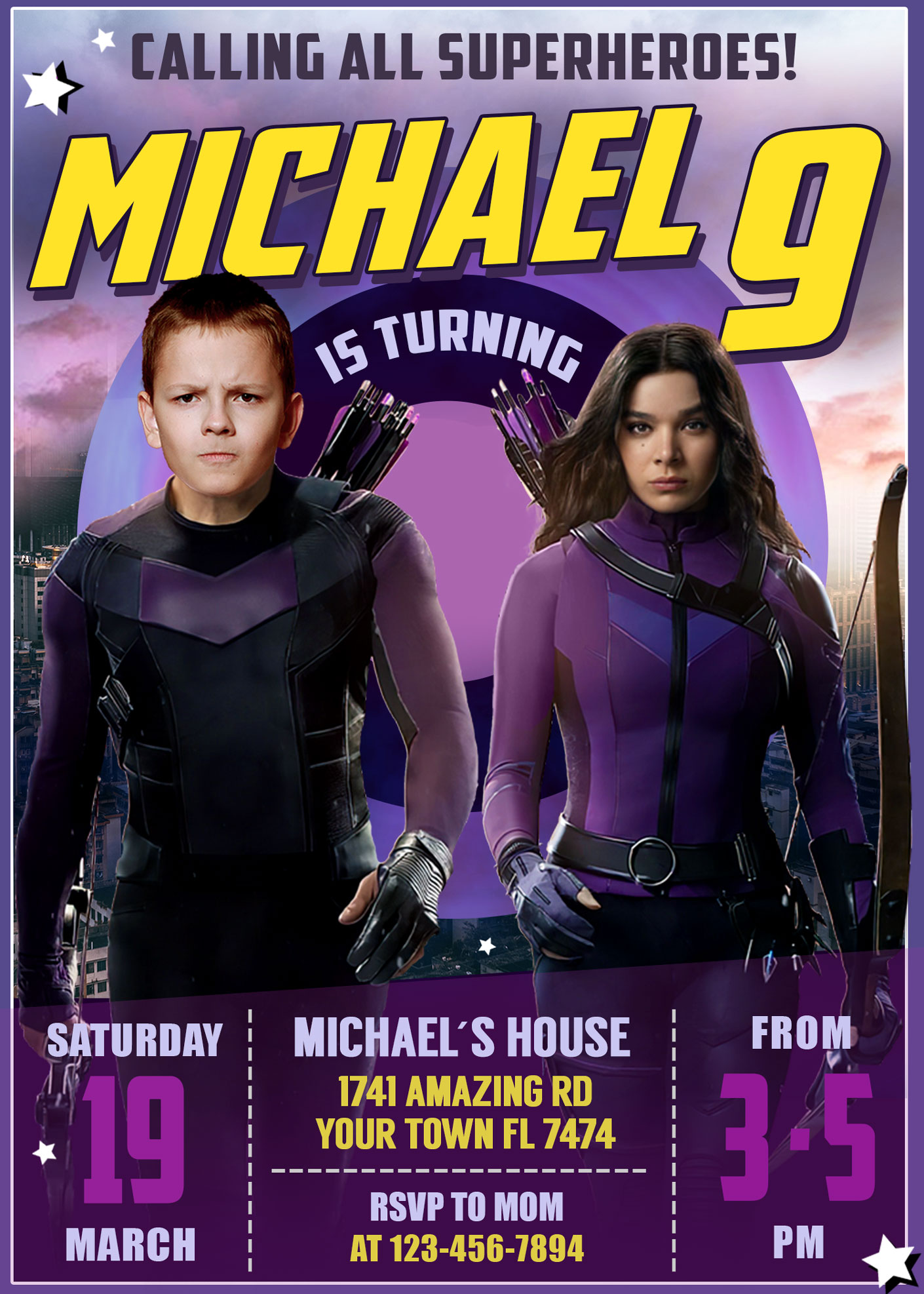 Hawkeye Birthday Invitation