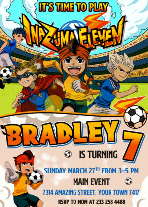Inazuma Eleven Birthday Invitation