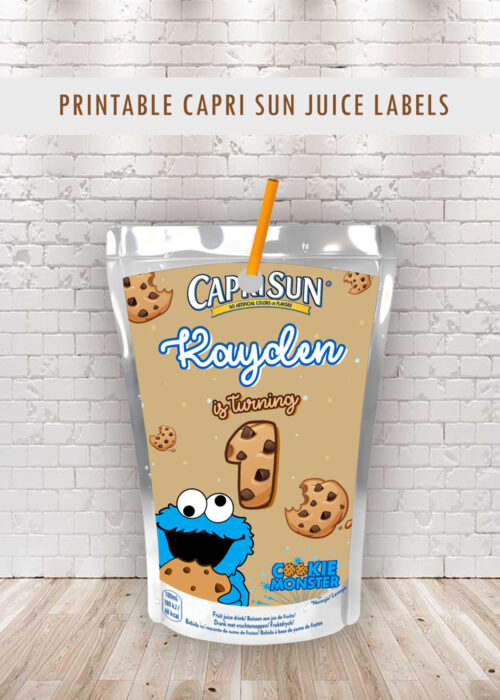 Cookie Monster Capri Sun Juice Labels