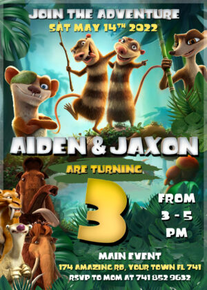 Ice Age Birthday Invitation
