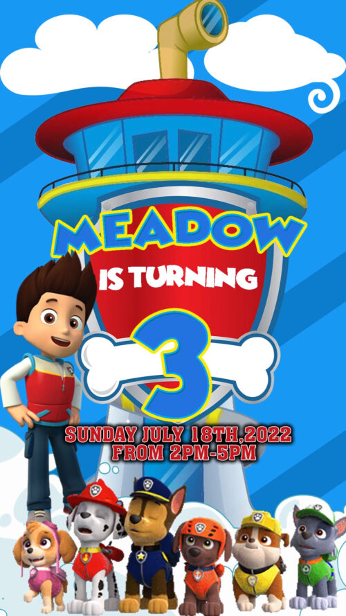 Paw patrol Birthday invitation video Animated