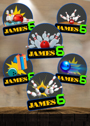 6 Bowling Birthday Centerpieces