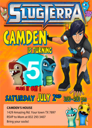 Slugterra Birthday Invitation