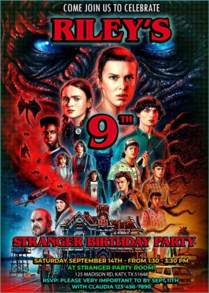 Stranger things birthday invitation