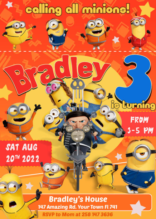 Minions: The Rise of Gru Birthday Invitation