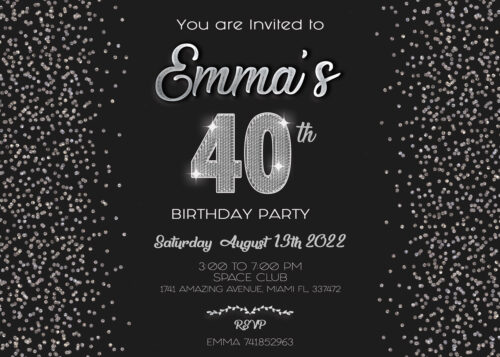 Diamonds Luxury Birthday Invitation