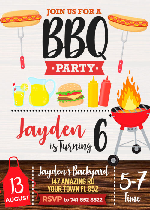 Bbq Birthday Invitation
