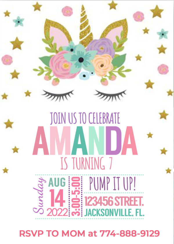 unicorn Birthday Invitation