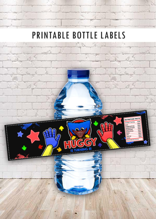 Huggy Wuggy Bottle Labels