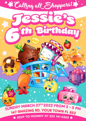 Shopkins Birthday Invitation