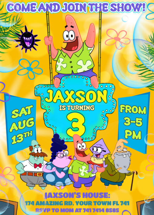 The Patrick Star Show Birthday Invitation