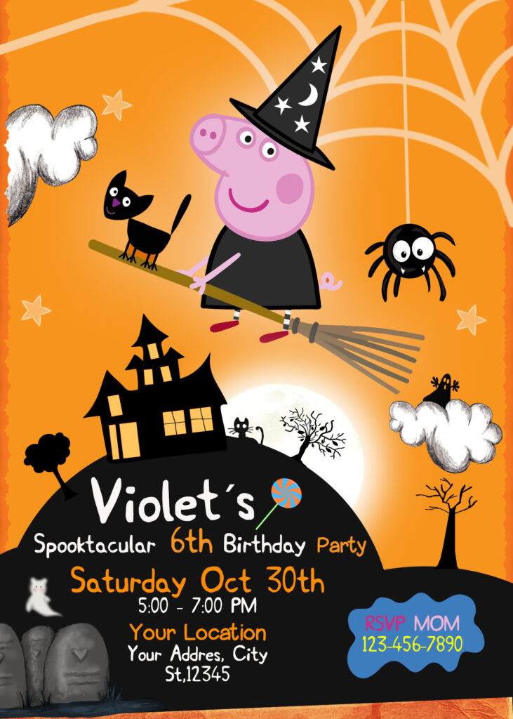 Peppa Pig Halloween Party Invitation