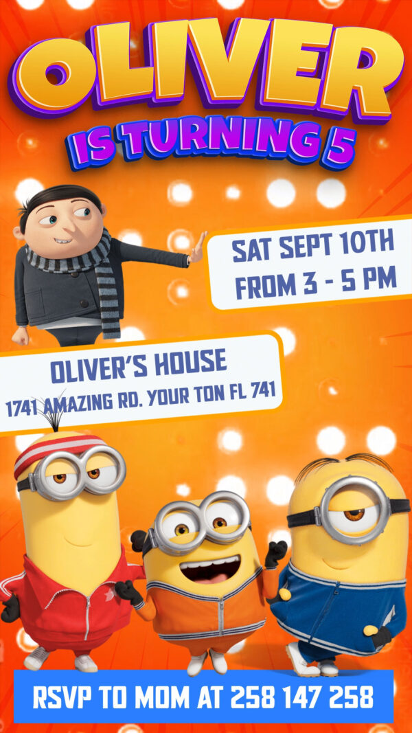 MINIONS BIRTHDAY INVITATION VIDEO ANIMATED