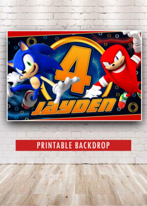 Sonic Birthday Backdrop