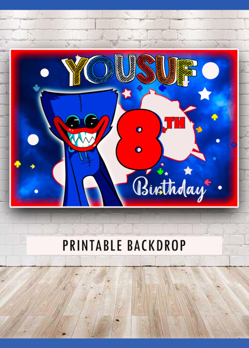 Huggy Wuggy Birthday Backdrop