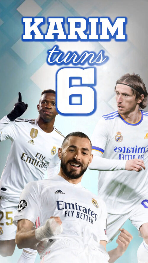 REAL MADRID SOCCER TEAM BIRTHDAY INVITATION, VIDEO ANIMATED