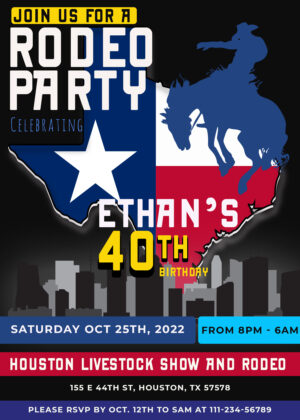 Rodeo Party Birthday Invitation, Texas Birthday Party