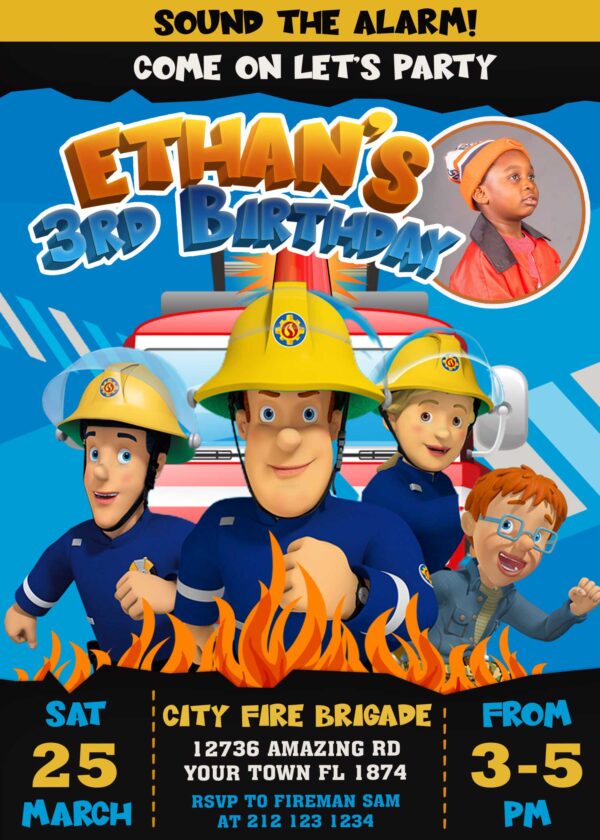 Fireman Sam Invitation