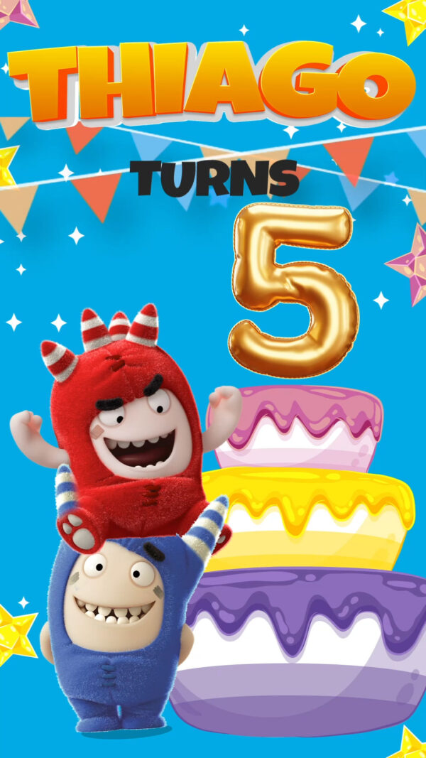 Oddbods Birthday Video Invitation