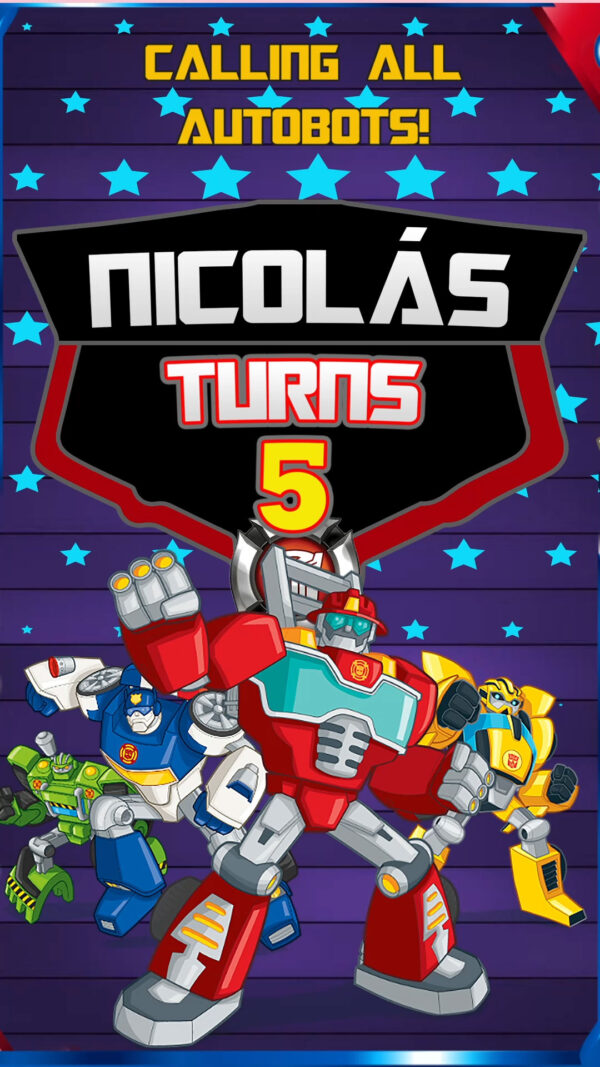 Rescue Bots Birthday Video Invitation