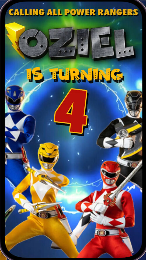 Power Rangers Birthday Video invitation