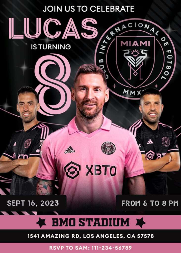 Miami Messi Birthday Invitation