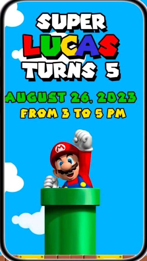 Super Mario Birthday Video Invitation