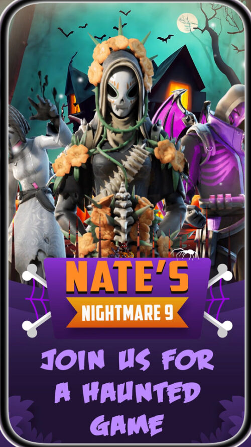 Gamer Hallowen Birthday Video Invitation