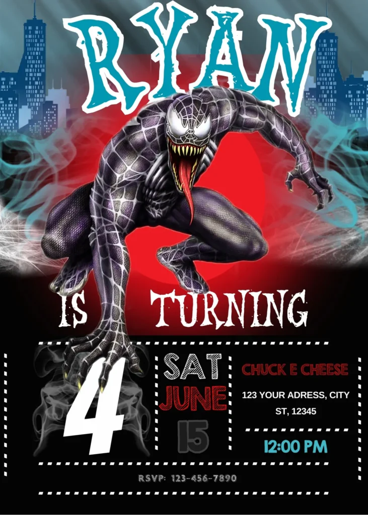 Venom Birthday Invitation Template