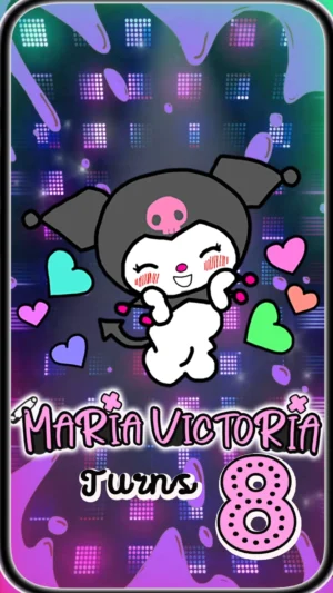 Beautiful Kuromi Birthday Video Invitation