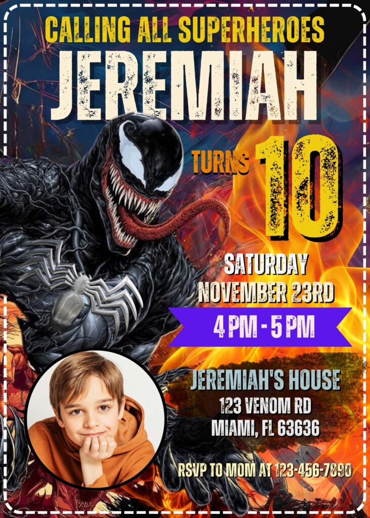 Venom 3 Birthday Invitation
