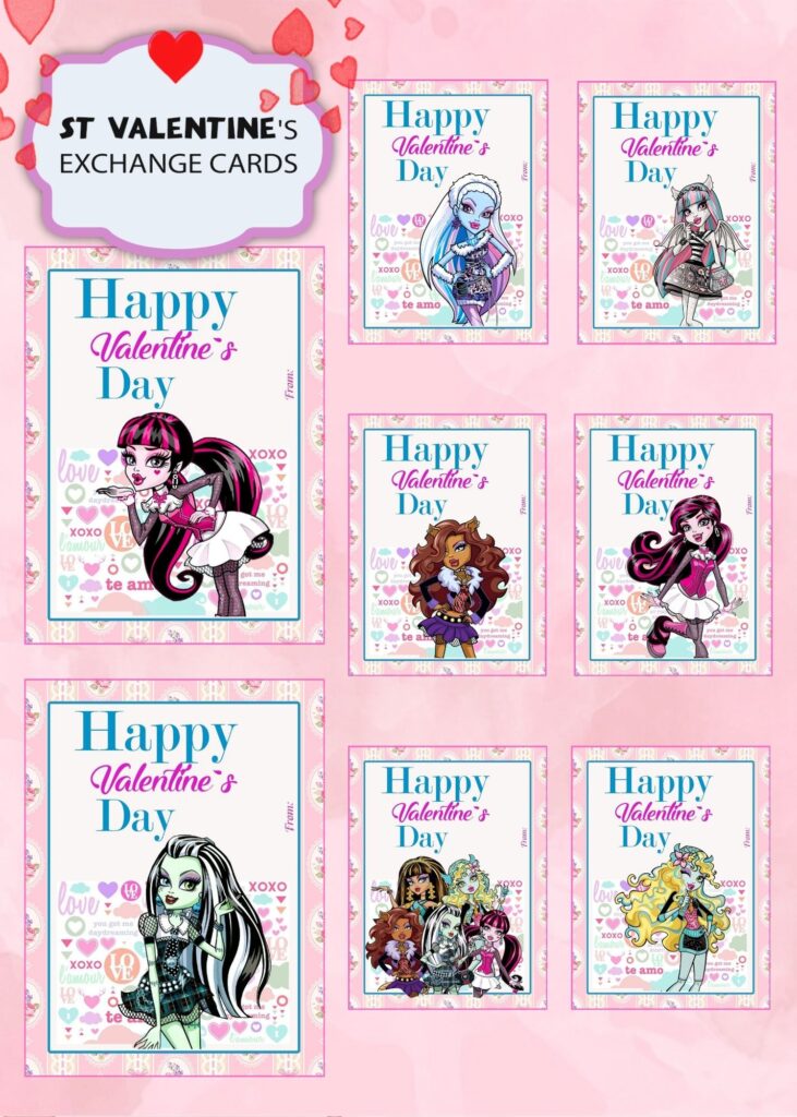 Monster High Valentines Day Cards