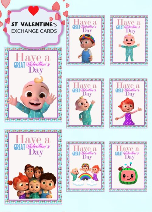 Cocomelon Valentines Day Cards