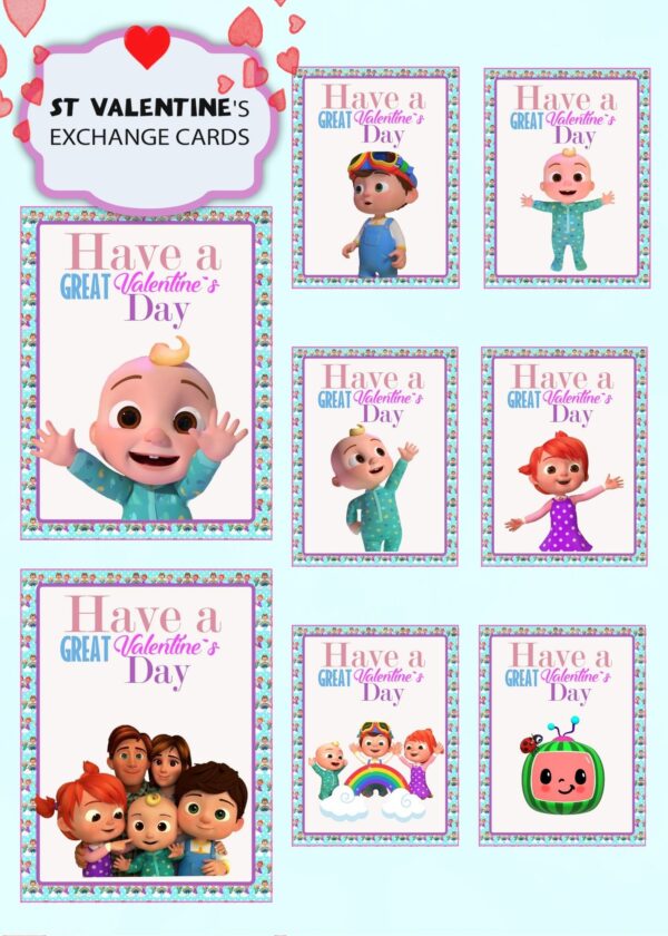 Cocomelon Valentines Day Cards