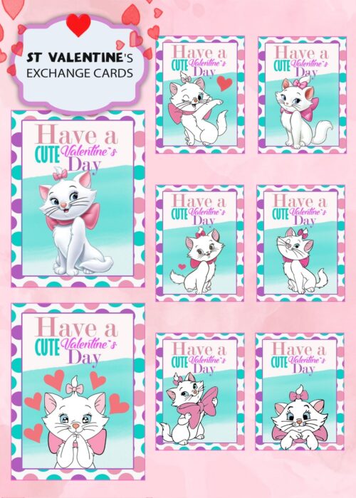 Marie Kitten Valentines Day Cards