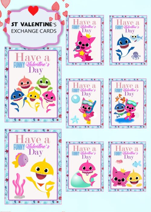 Baby Shark Valentines Day Cards