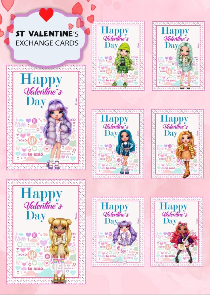 Rainbow High Valentines Day Cards