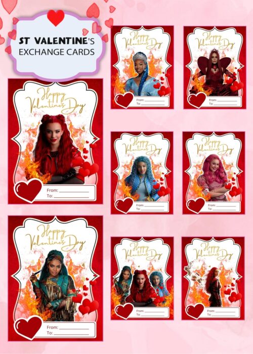 Descendants 4 Valentines Day Cards