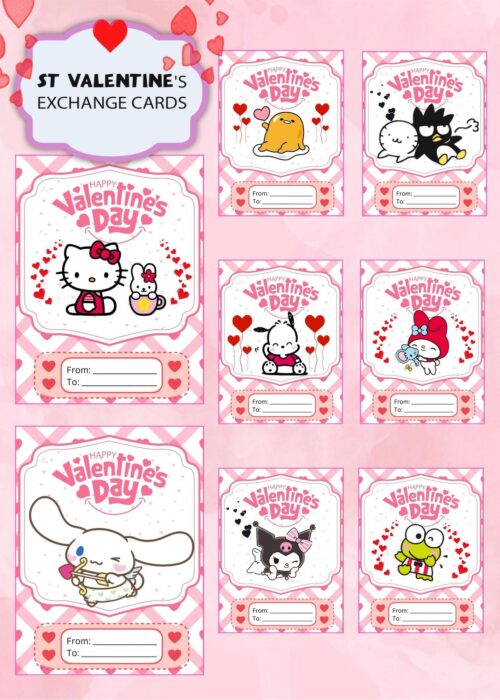 Hello Kitty Valentines Day Cards and Friends
