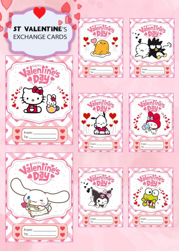 Hello Kitty Valentines Day Cards and Friends