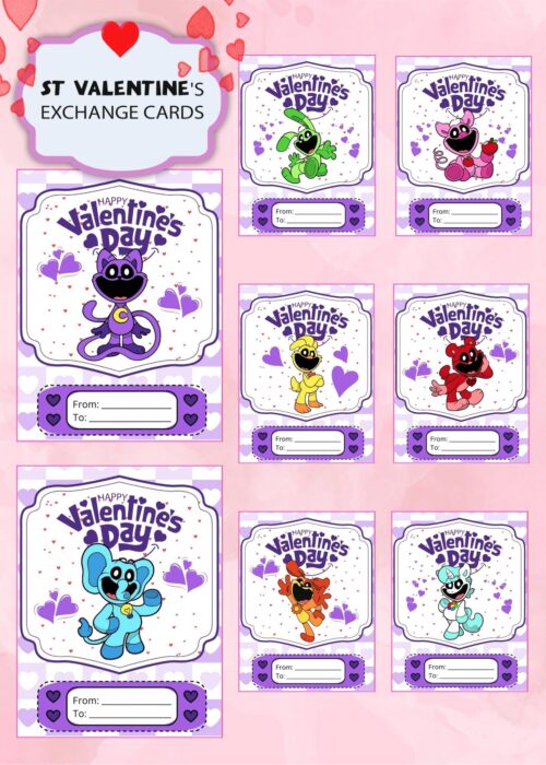 Smiling Critters Valentines Day Cards