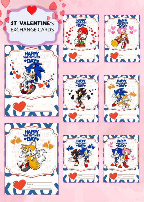 Sonic 3 Valentines Day Cards