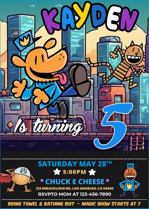 Dog Man Birthday Invitation