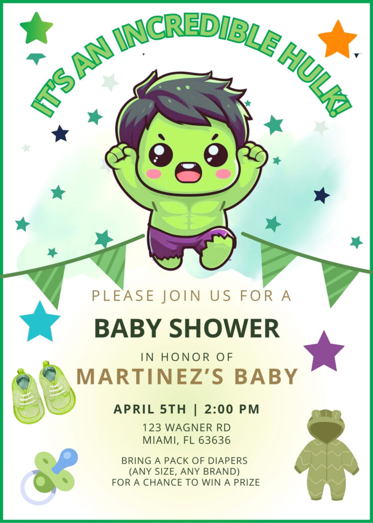 Hulk Baby Shower Invitation