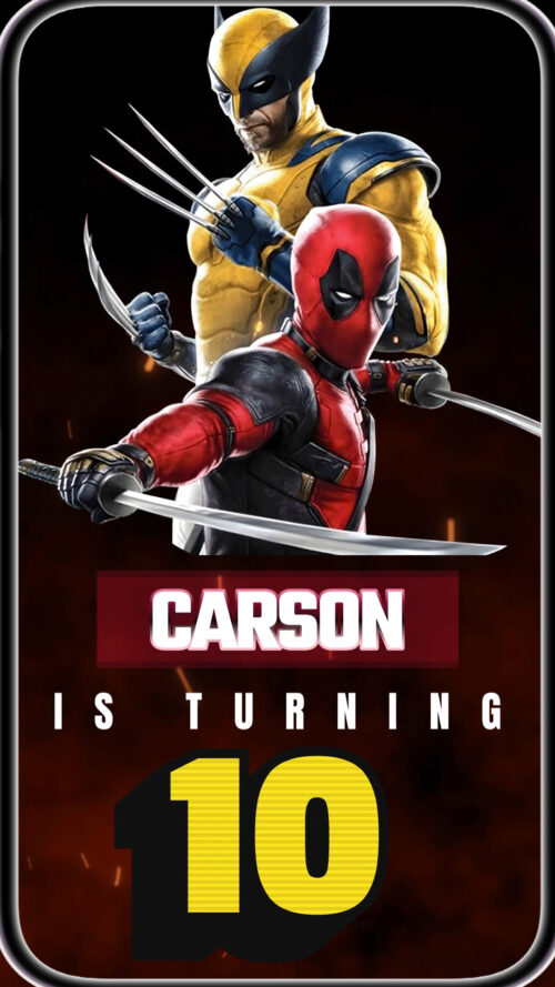 Deadpool and Wolverine Birthday Video Invitation