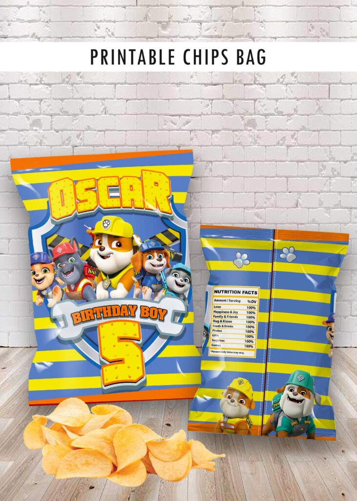 Rubble & Crew Printable Chips Bag