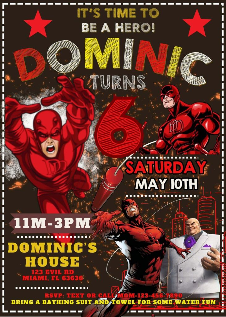 Daredevil Birthday Invitation